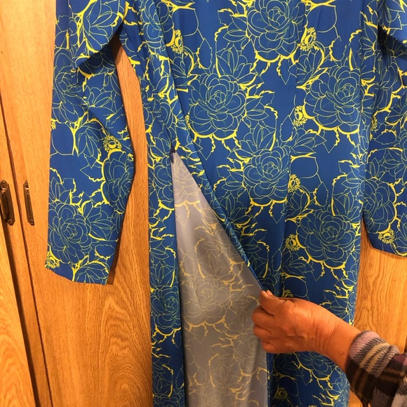 Vintage Asian Blue Floral Maxi Dress - Picture 3 of 7